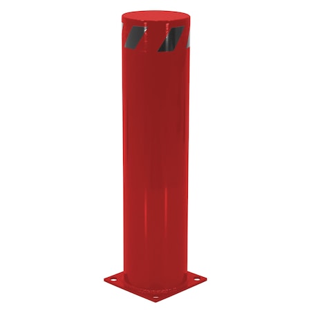 Vestil STEEL PIPE SAFETY BOLLARD 36"X8.5" RED BOL-36-8.5-RED